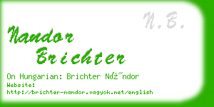 nandor brichter business card